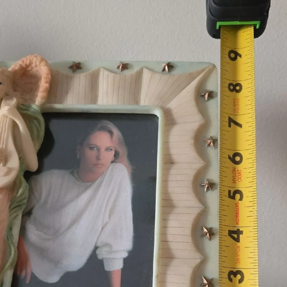 Angel Figurine Photo Frame - Cream and Pink